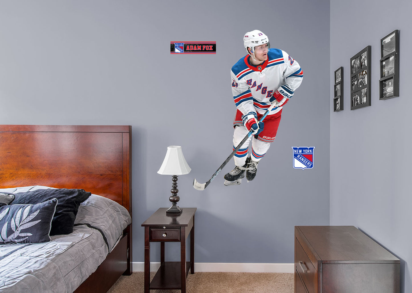 New York Rangers: Adam Fox         - Officially Licensed NHL Removable Wall   Adhesive Decal