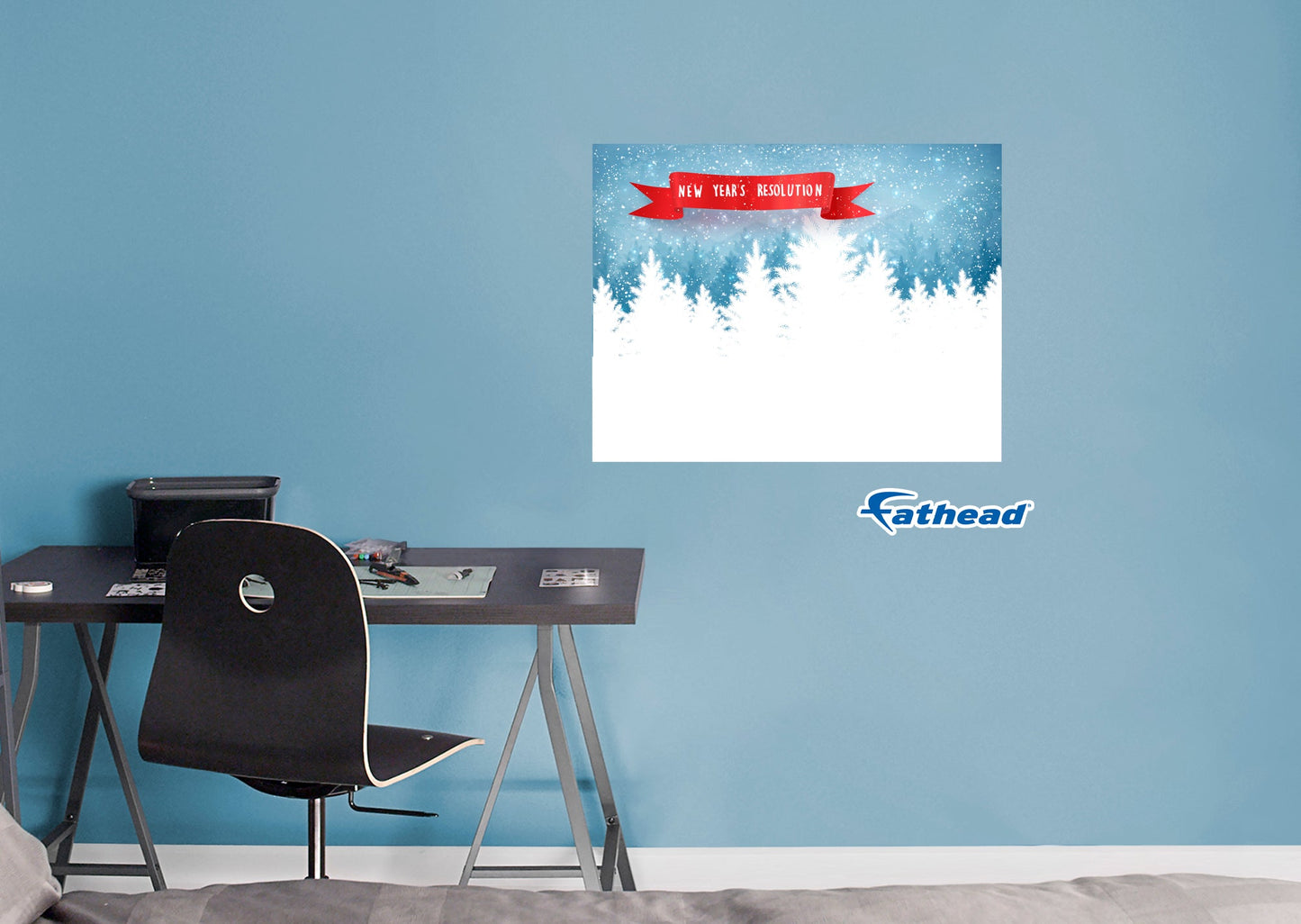 New Year: White Trees Dry Erase - Removable Adhesive Decal