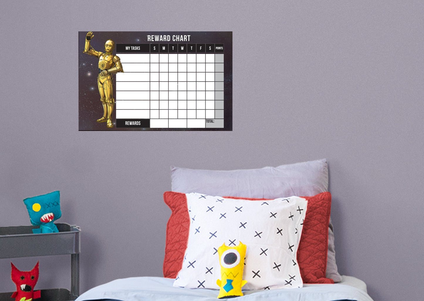 C-3PO Reward Chart Dry Erase        - Officially Licensed Star Wars Removable Wall   Adhesive Decal