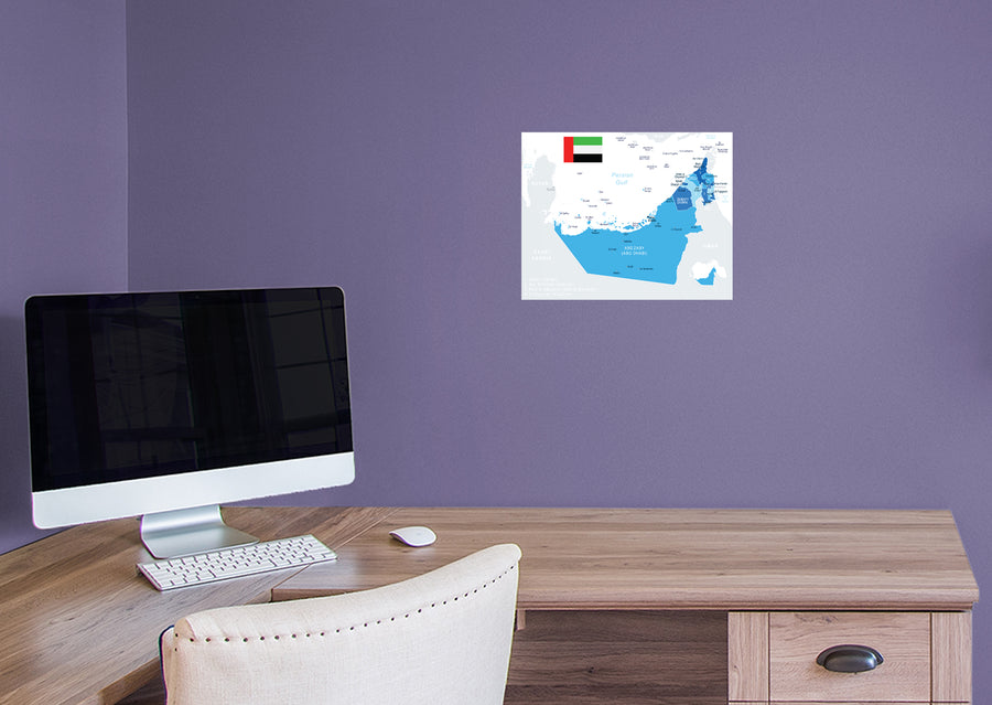 Maps of Asia: United Arab Emirates Mural        -   Removable Wall   Adhesive Decal