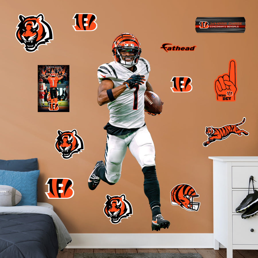 Ja'Marr Chase - RealBig Breakaway Collection - Official NFL - Cincinnati Bengals - Reusable Vinyl Wall Decals