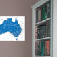 Maps: Australia Blue Mural        -   Removable Wall   Adhesive Decal