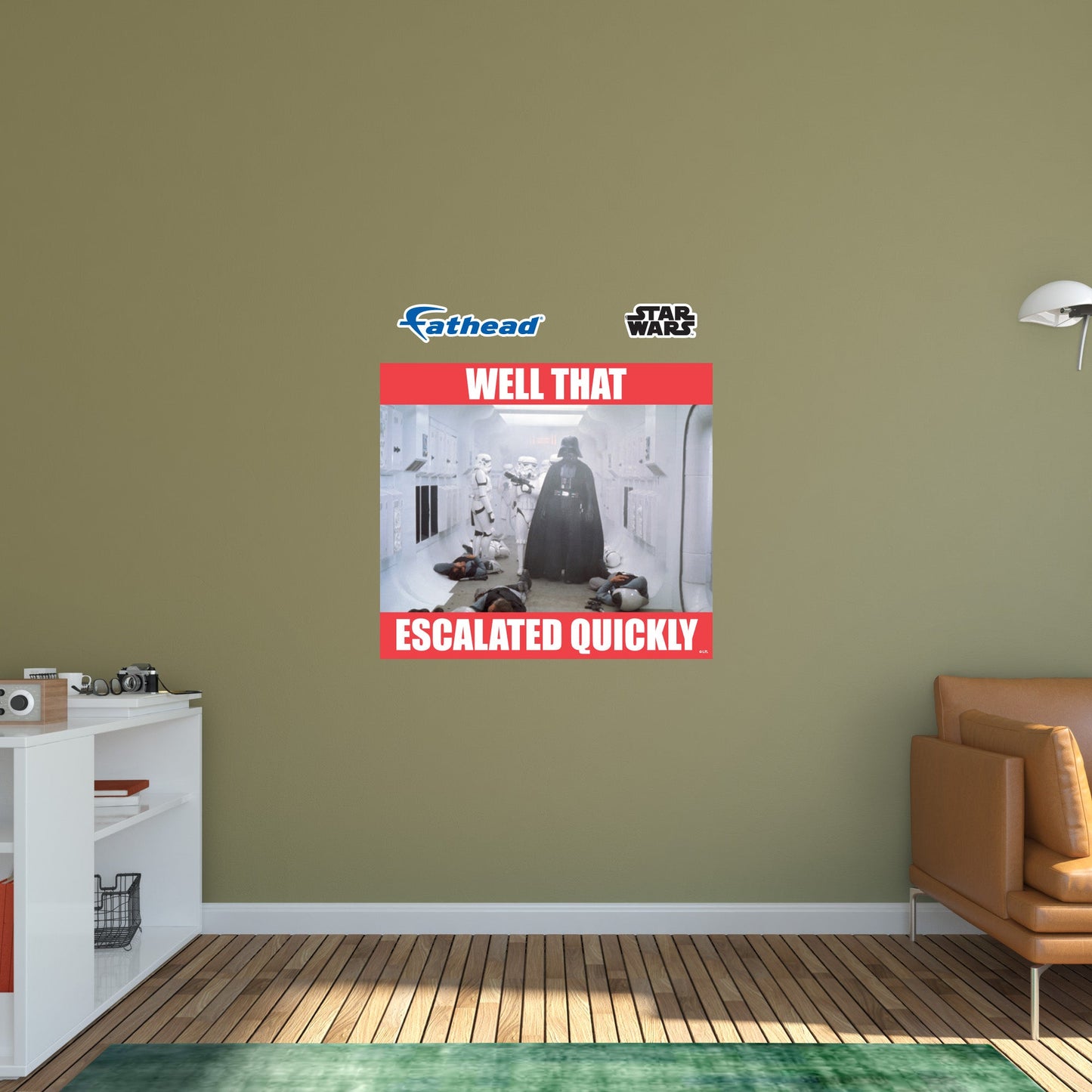 Well That Escalated Quickly meme Poster        - Officially Licensed Star Wars Removable     Adhesive Decal