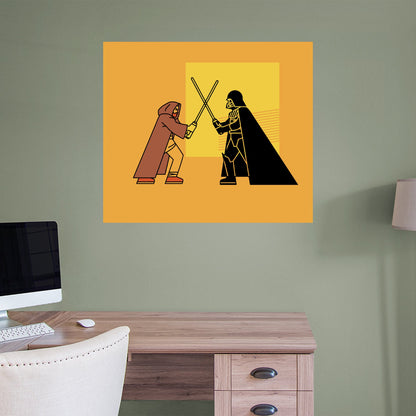Obi-Wan Kenobi: Obi-Wan & Darth Vader Kenobi vs Vader Geometric Poster - Officially Licensed Star Wars Removable Adhesive Decal