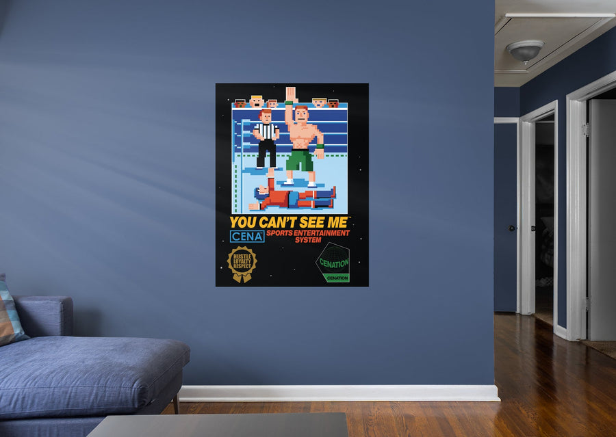 John Cena - 8-Bit Peel & Stick Poster - Official WWE - Reusable Vinyl Wall Decal