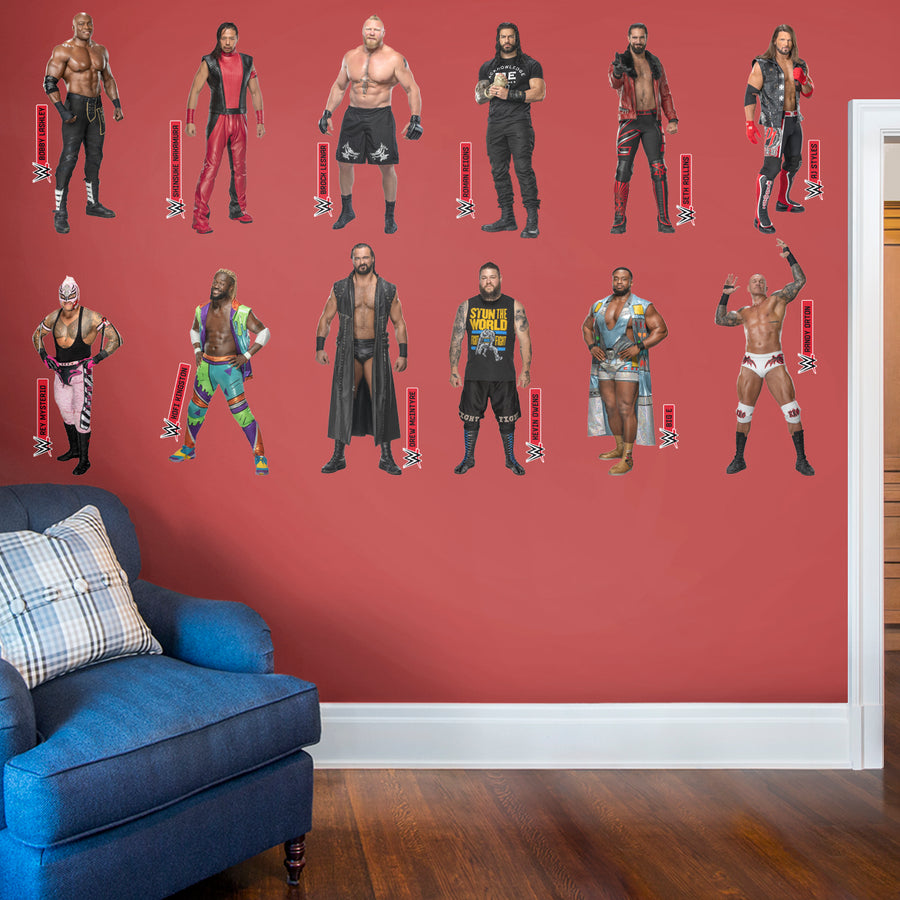 WWE - RealBig Men's Division Collection - Official WWE - Reusable Vinyl Wall Decals