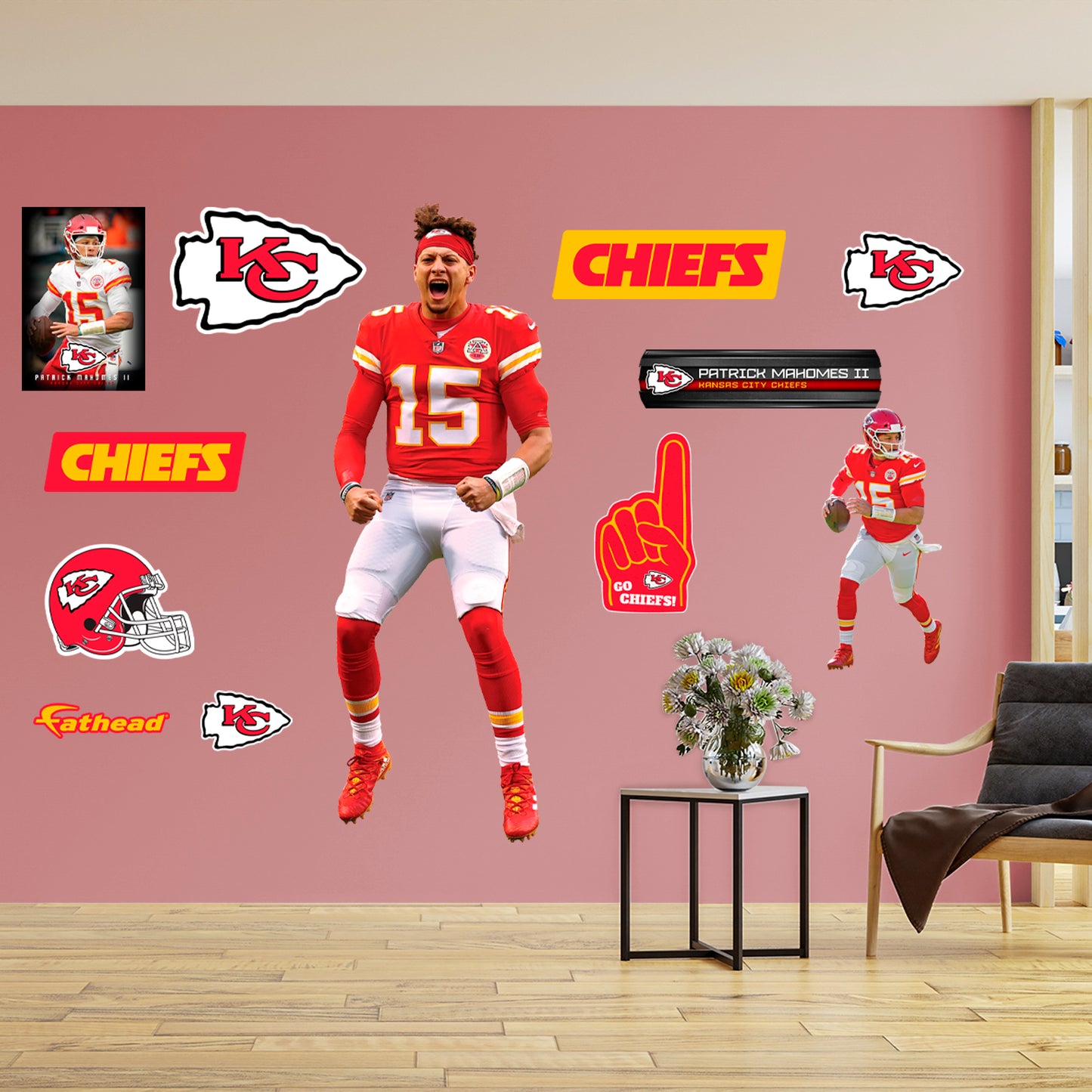 Kansas City Chiefs: Patrick Mahomes II  Celebration        - Officially Licensed NFL Removable     Adhesive Decal