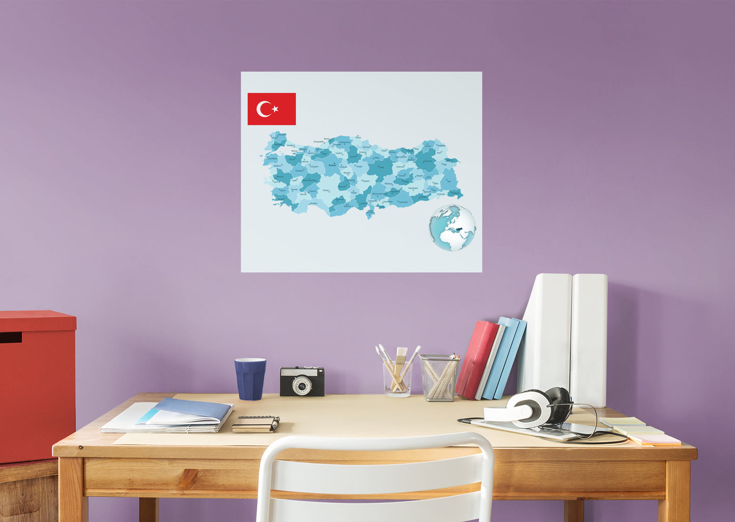 Maps of Europe: Turkey Mural        -   Removable Wall   Adhesive Decal