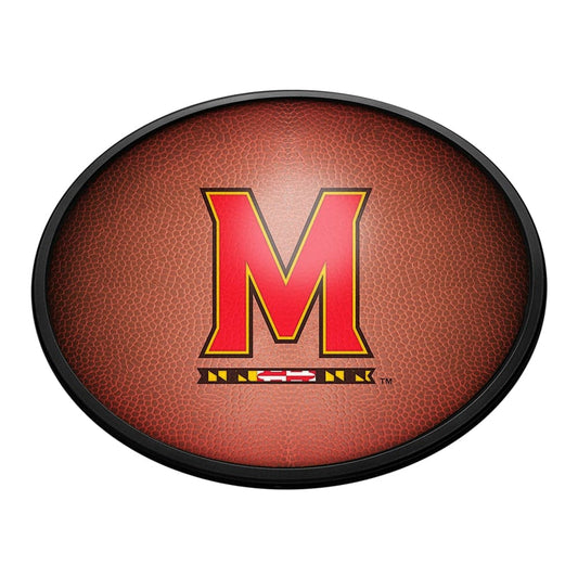 Maryland Terrapins: Pigskin - Oval Slimline Lighted Wall Sign - The Fan-Brand