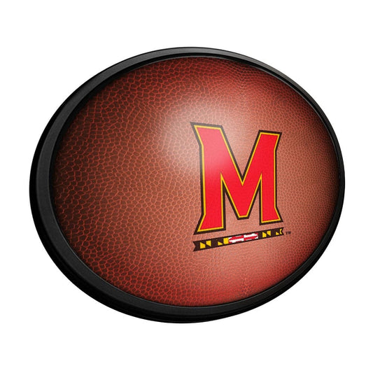 Maryland Terrapins: Pigskin - Oval Slimline Lighted Wall Sign - The Fan-Brand