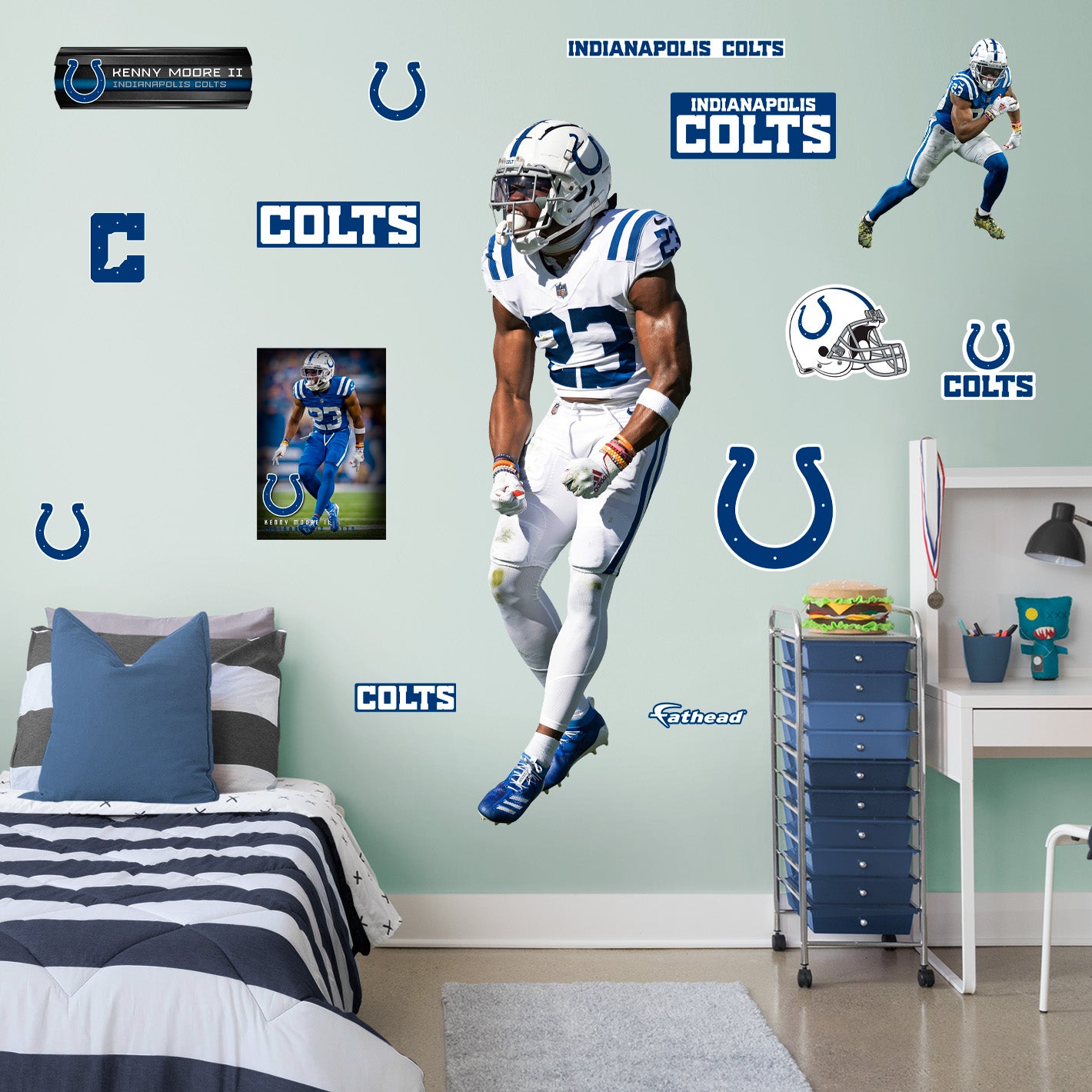 Indianapolis Colts: Kenny Moore II 2022        - Officially Licensed NFL Removable     Adhesive Decal