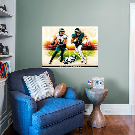 Philadelphia Eagles: Jalen Hurts 2023 Icon Poster        - Officially Licensed NFL Removable     Adhesive Decal