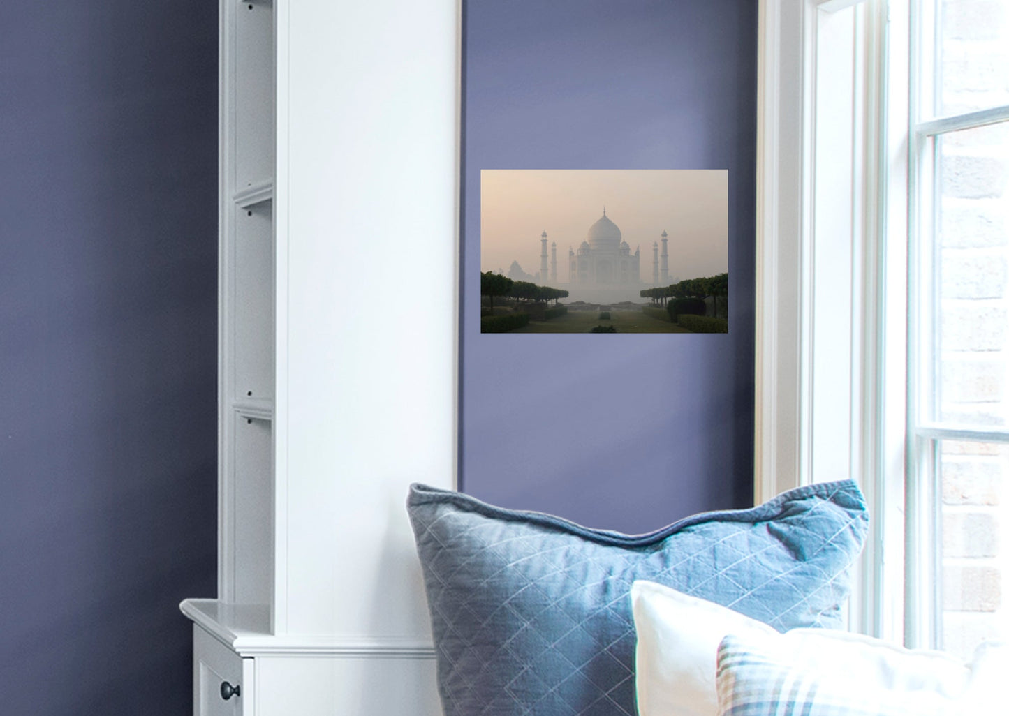 Popular Landmarks: Taj Mahal Realistic Poster - Removable Adhesive Decal