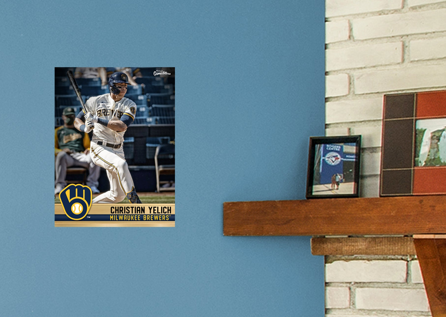 Milwaukee Brewers: Christian Yelich  GameStar        - Officially Licensed MLB Removable Wall   Adhesive Decal