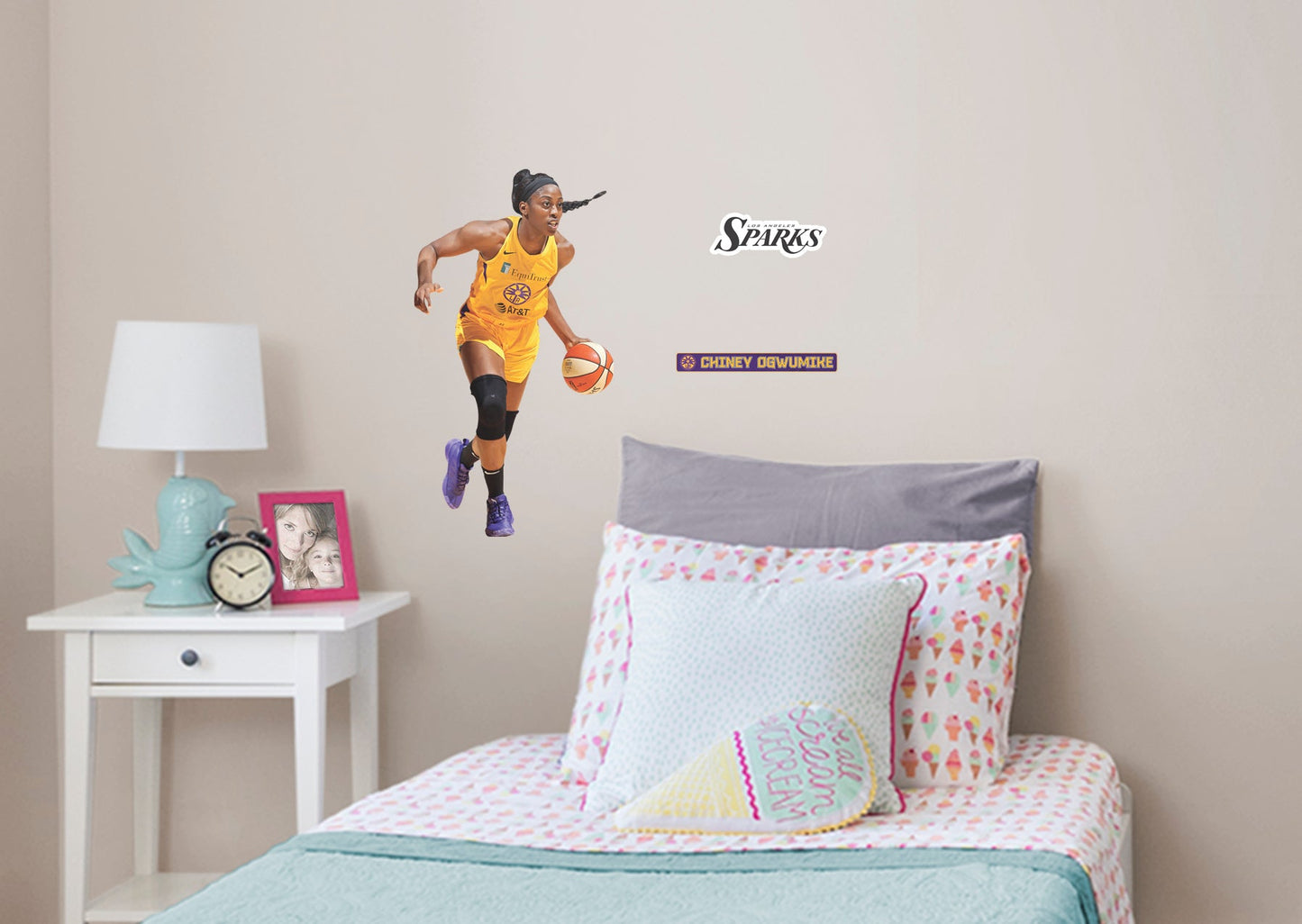 Los Angeles Sparks: Chiney Ogwumike         - Officially Licensed WNBA Removable Wall   Adhesive Decal