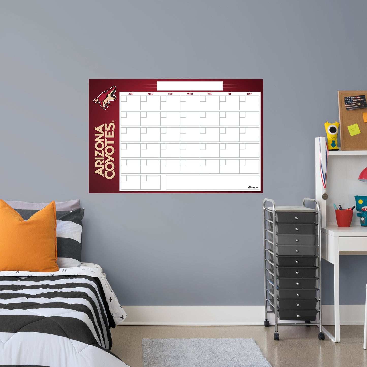 Arizona Coyotes Dry Erase Calendar  - Officially Licensed NHL Removable Wall Decal