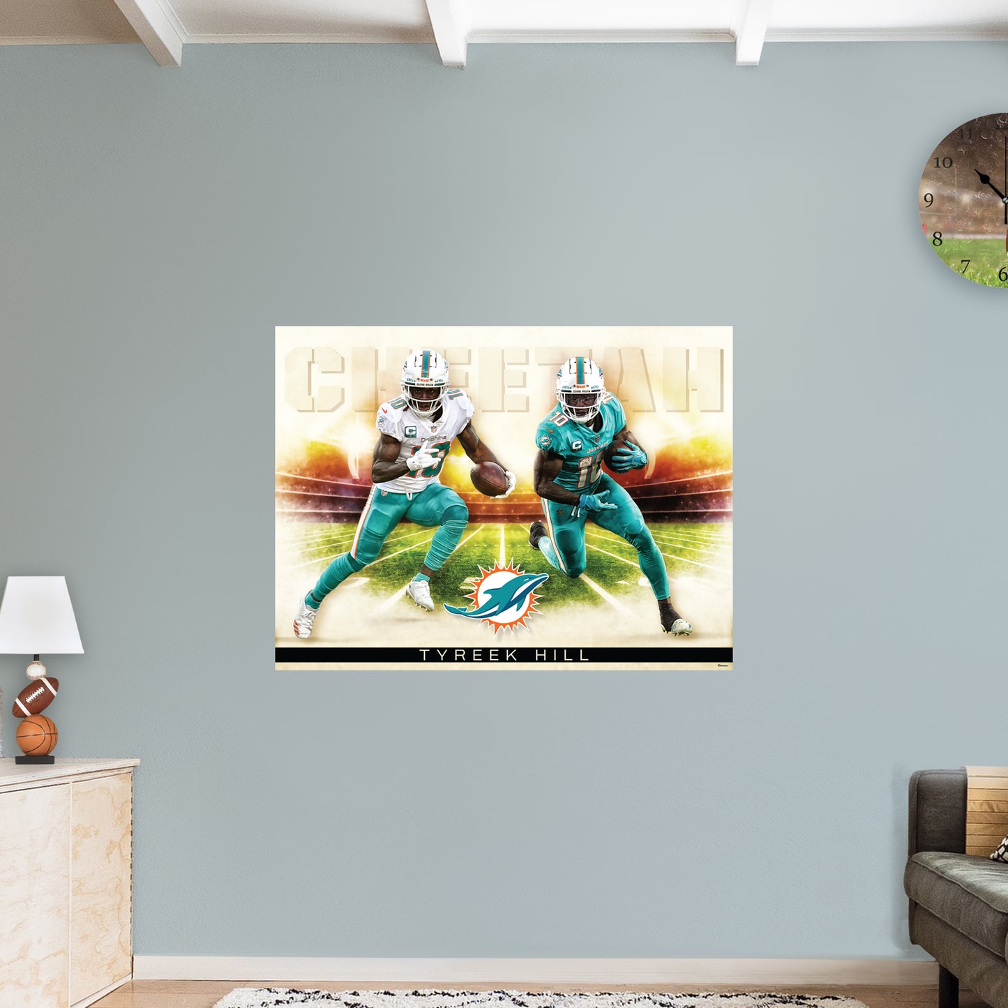Miami Dolphins: Tyreek Hill  Icon Poster        - Officially Licensed NFL Removable     Adhesive Decal