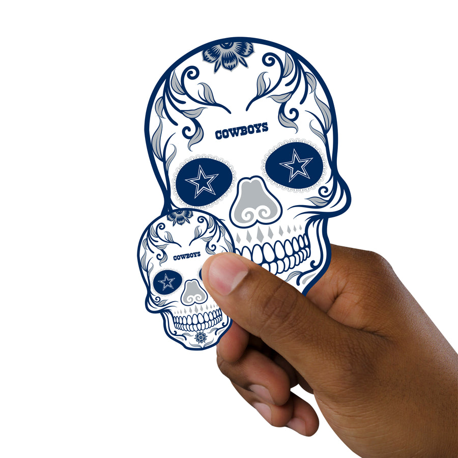 Dallas Cowboys - 5 Skull Minis (Mixed Sizes) - Official NFL - Reusable Vinyl Decals