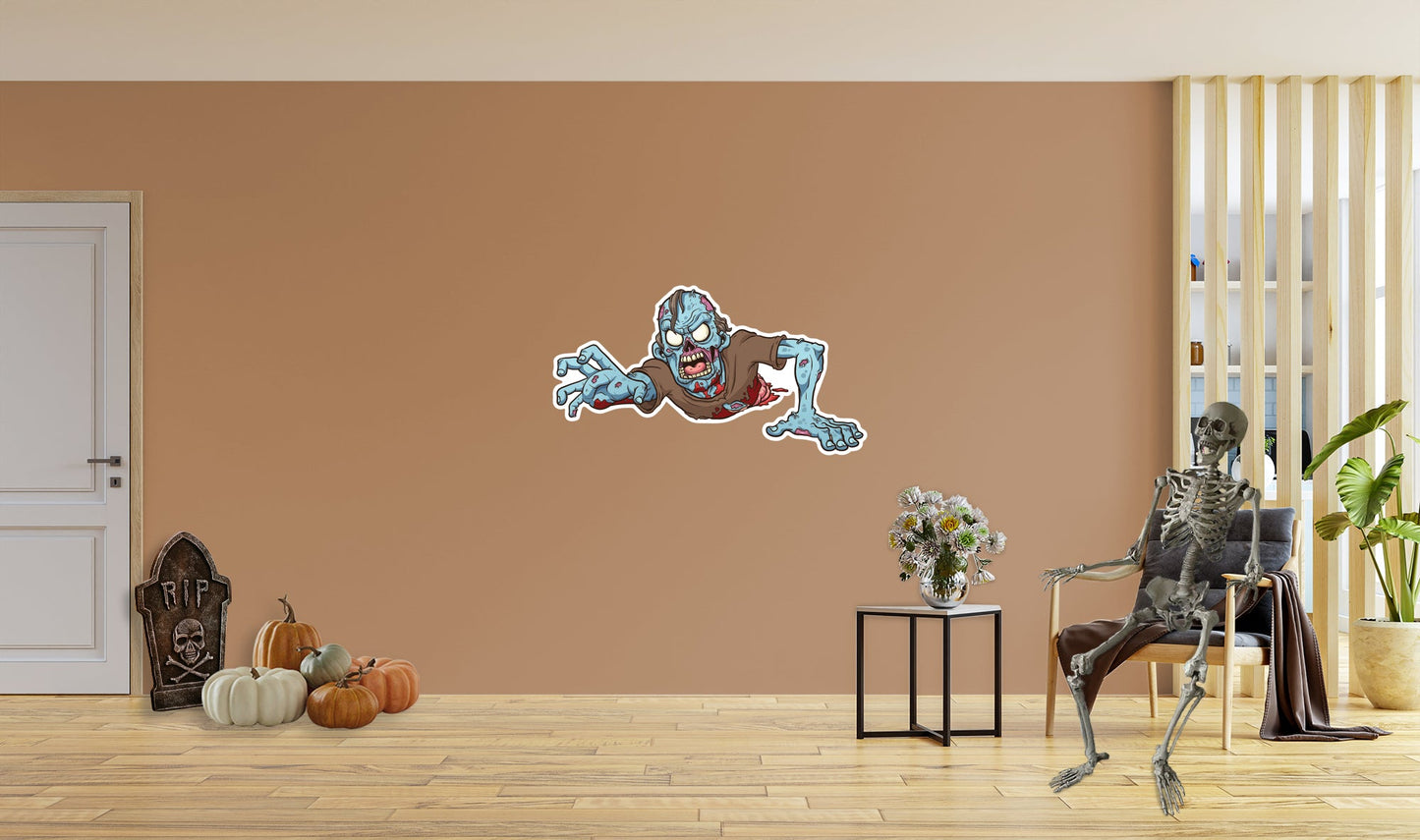 Halloween: Bloody Zombie Icon        -   Removable Wall   Adhesive Decal