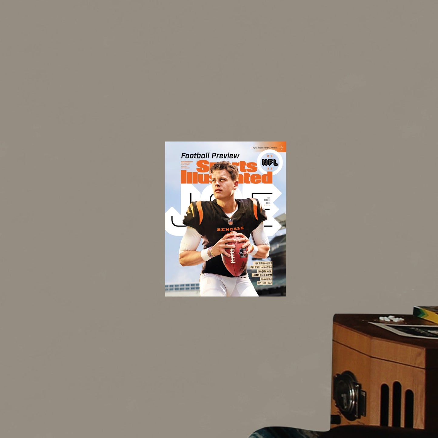Cincinnati Bengals: Joe Burrow September 2022 Sports Illustrated Cover - Officially Licensed NFL Removable Adhesive Decal