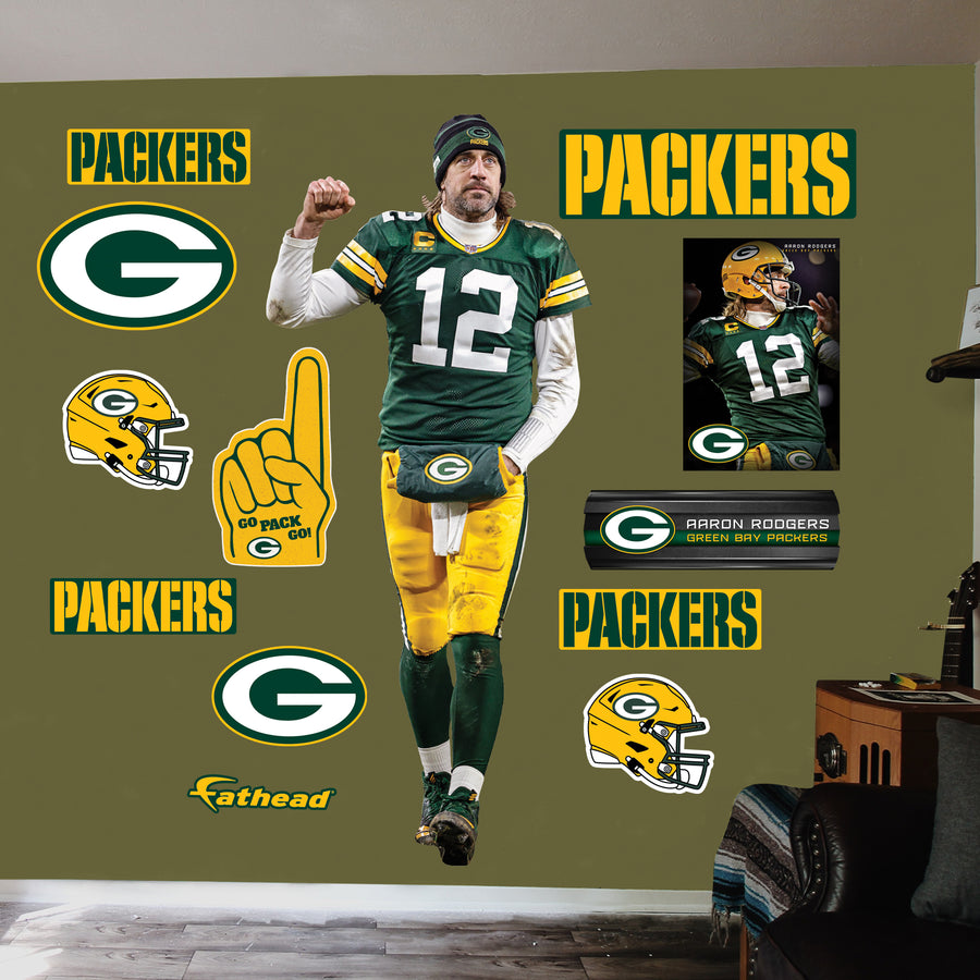 Aaron Rodgers - RealBig Victory Collection - Official NFL - Green Bay Packers - Reusable Vinyl Wall Decals