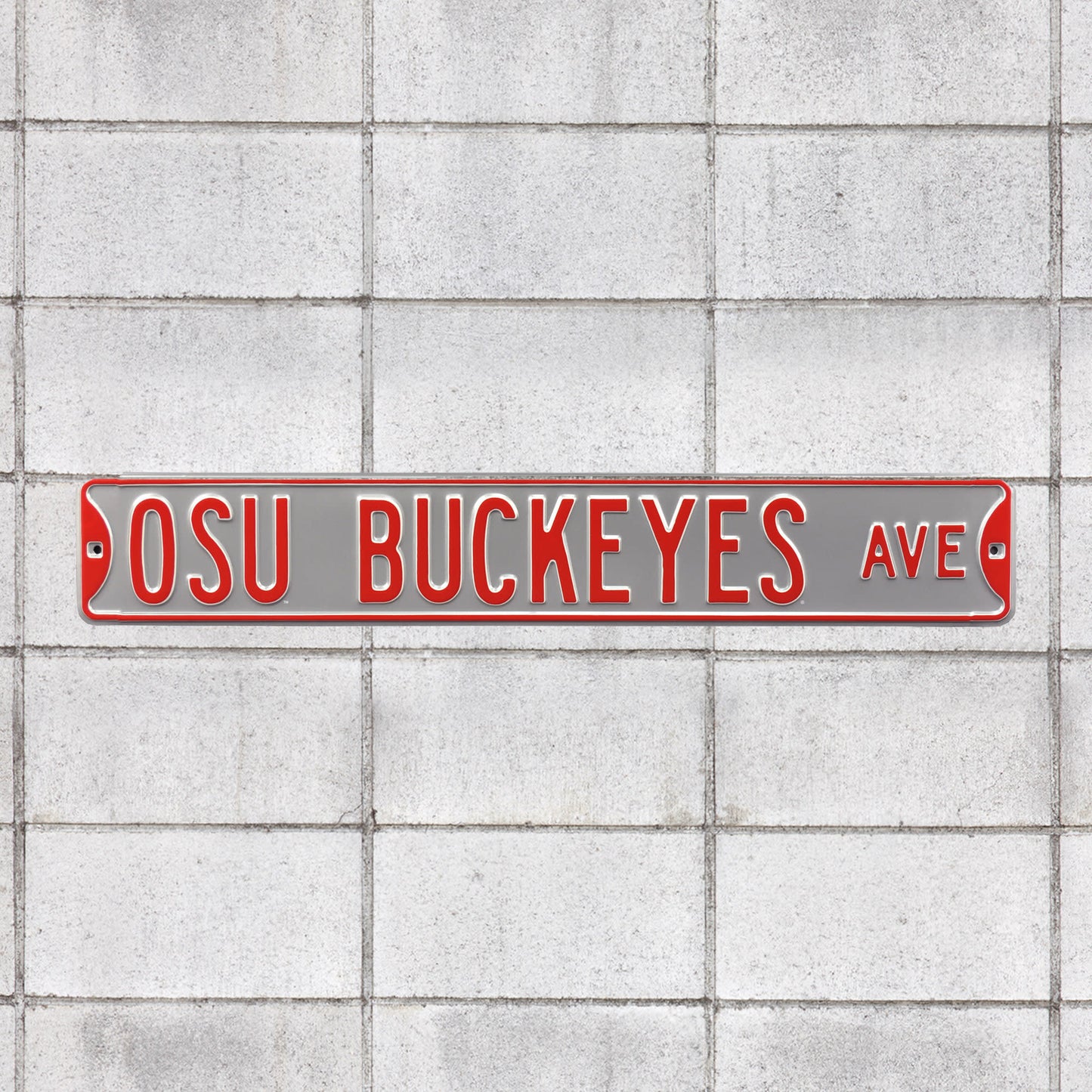 Ohio State Buckeyes: Ohio State Buckeyes Avenue (Silver) - Officially Licensed Metal Street Sign