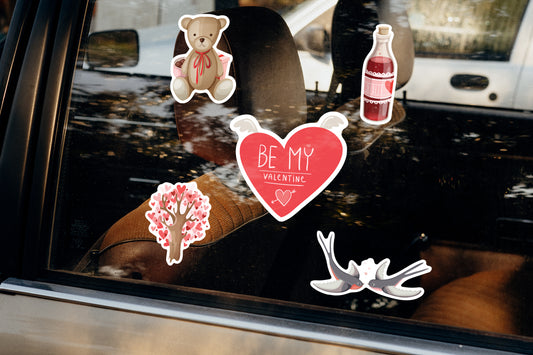 Valentine's Day: The Elixir of Love Window Clings - Removable Window Static Decal