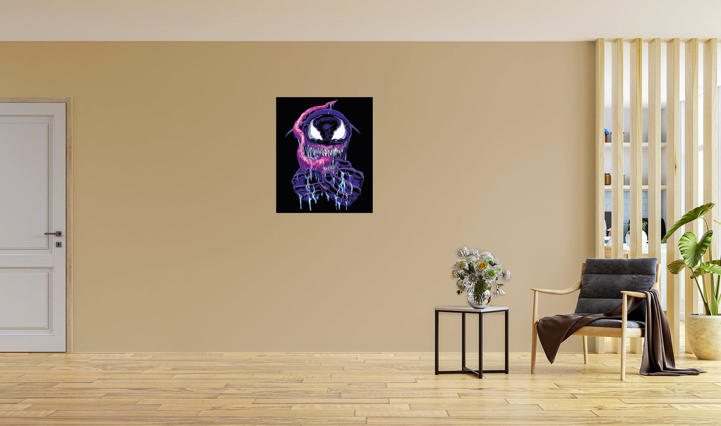 Venom: Venom Purple Close-up Mural        - Officially Licensed Marvel Removable     Adhesive Decal