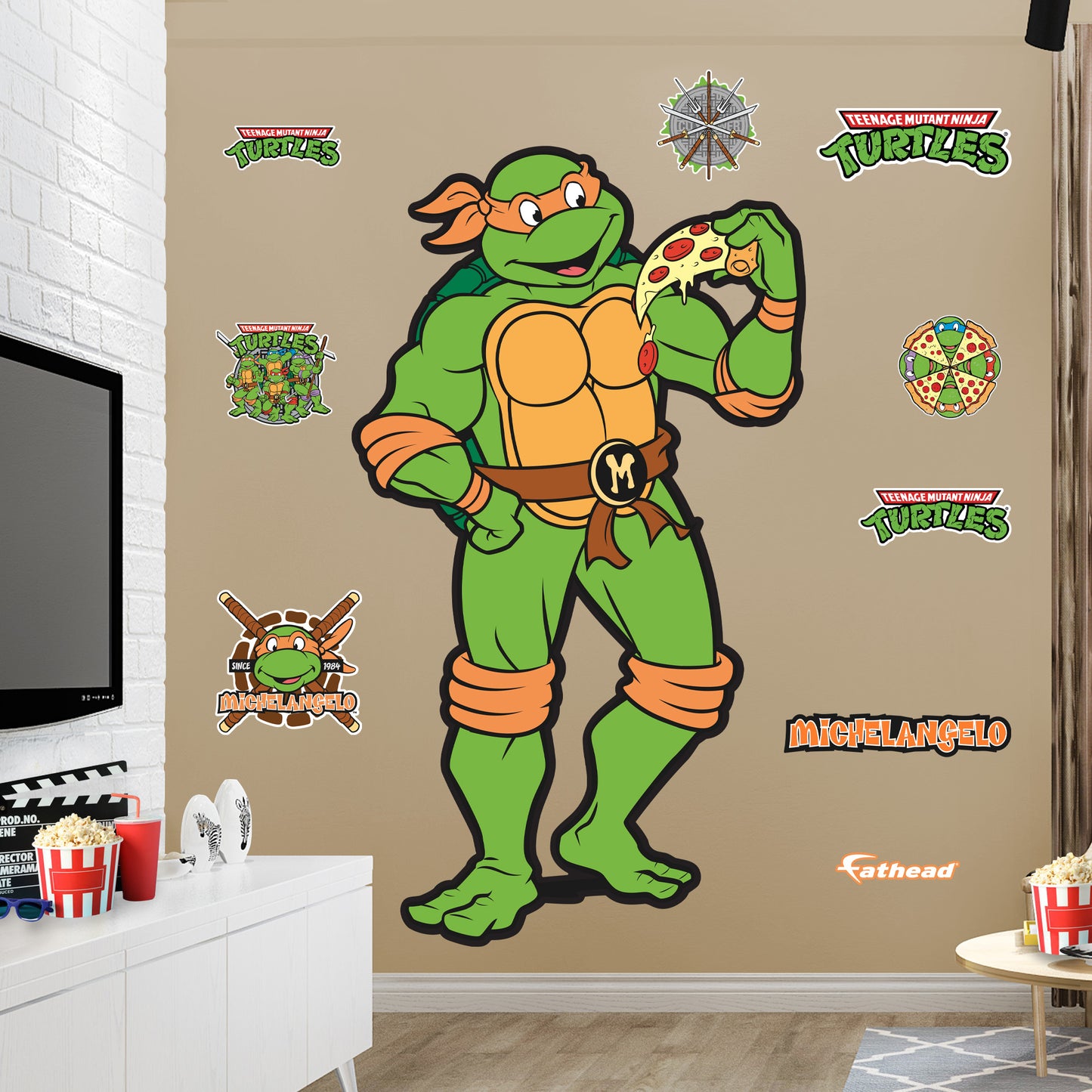 Teenage Mutant Ninja Turtles: Michelangelo Classic RealBig        - Officially Licensed Nickelodeon Removable     Adhesive Decal