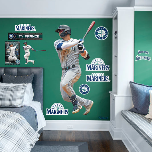 Seattle Mariners: Ty France         - Officially Licensed MLB Removable     Adhesive Decal