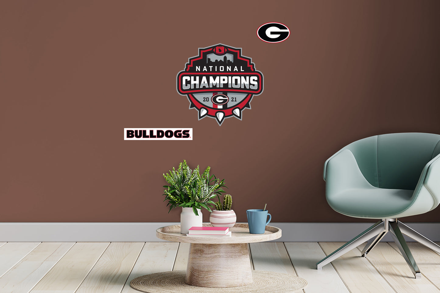 Georgia Bulldogs:  2021 Football Champions Logo        - Officially Licensed NCAA Removable     Adhesive Decal