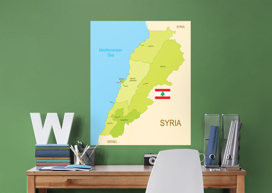 Maps of Asia: Lebanon Mural        -   Removable Wall   Adhesive Decal