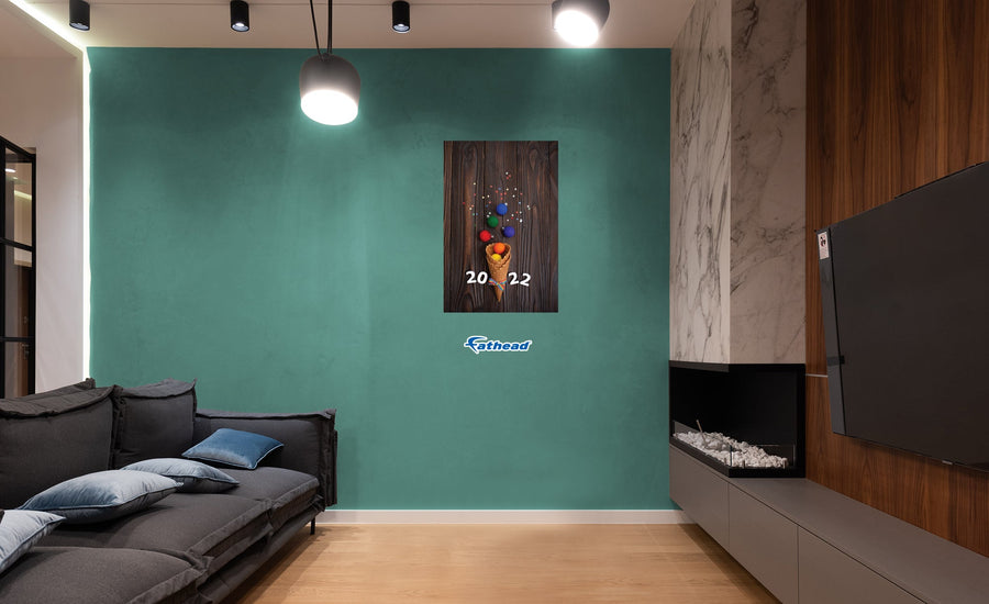 New Year: Cones Poster - Removable Adhesive Decal