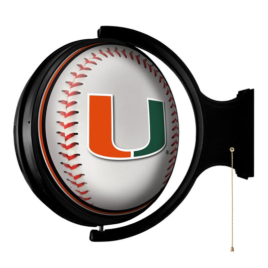 Miami Hurricanes: Baseball - Lighted Rotating Wall Sign - The Fan-Brand