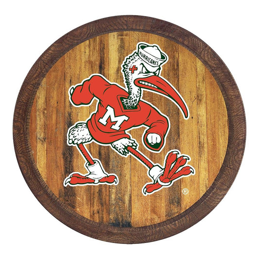 Miami Hurricanes: Mascot - "Faux" Barrel Top Sign - The Fan-Brand