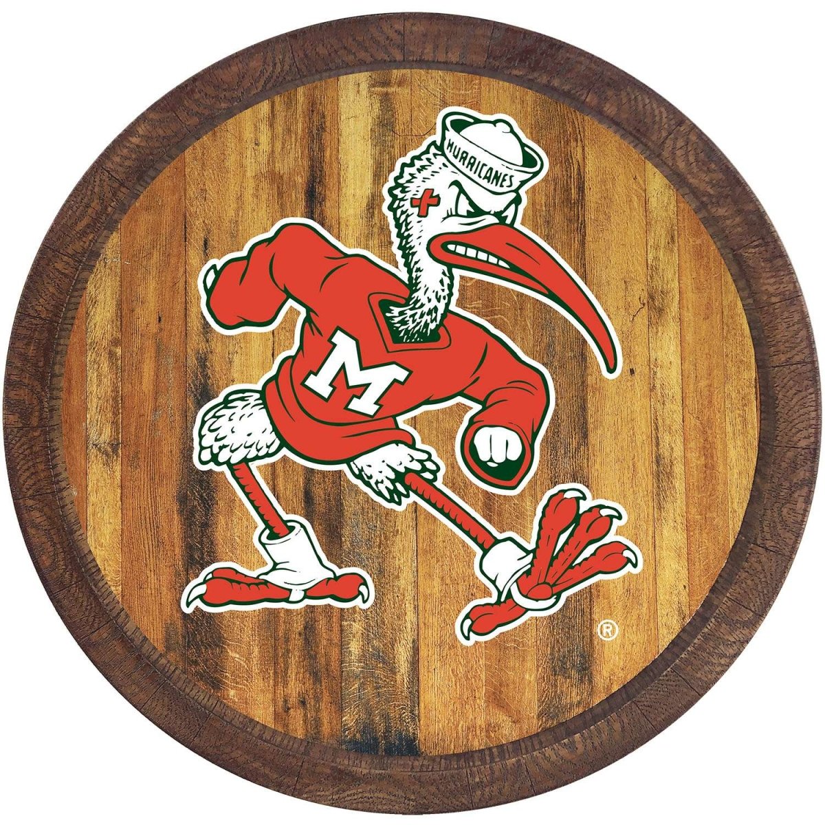 Miami Hurricanes: Mascot - "Faux" Barrel Top Sign - The Fan-Brand