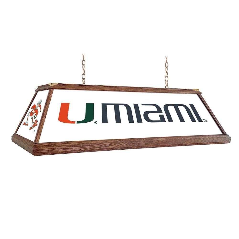 Miami Hurricanes: Premium Wood Pool Table Light - The Fan-Brand