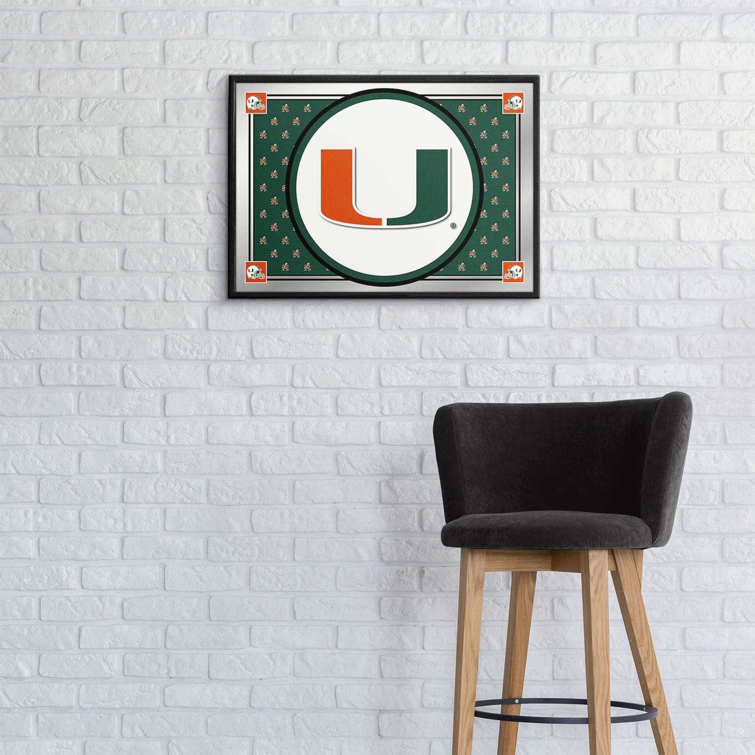 Miami Hurricanes: Team Spirit - Framed Mirrored Wall Sign - The Fan-Brand