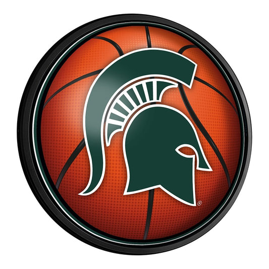 Michigan State Spartans: Basketball - Round Slimline Lighted Wall Sign - The Fan-Brand