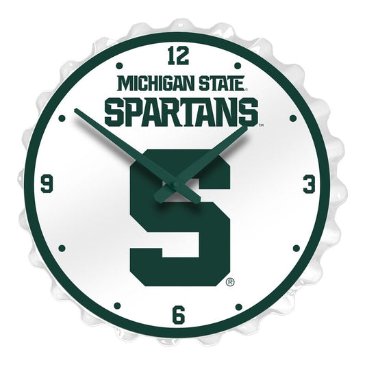 Michigan State Spartans: Block S - Bottle Cap Wall Clock - The Fan-Brand