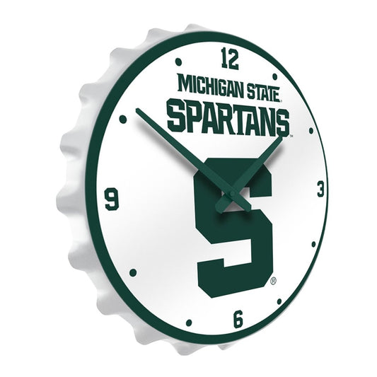 Michigan State Spartans: Block S - Bottle Cap Wall Clock - The Fan-Brand
