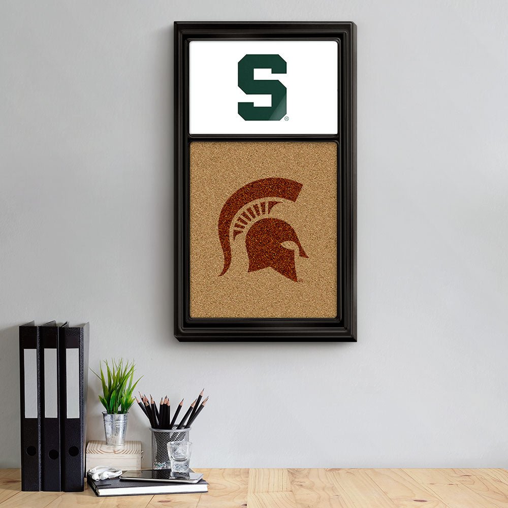 Michigan State Spartans: Dual Logo - Cork Note Board - The Fan-Brand