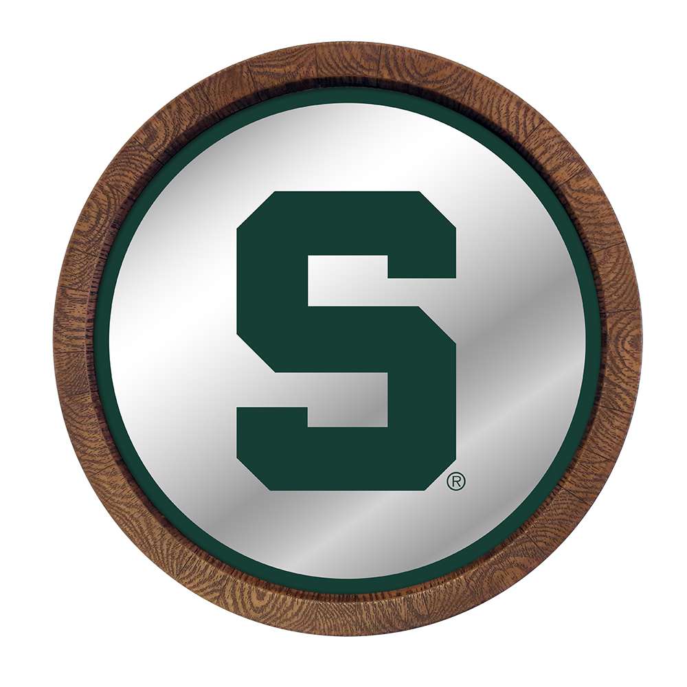 Michigan State Spartans: "Faux" Barrel Top Mirrored Wall Sign - The Fan-Brand