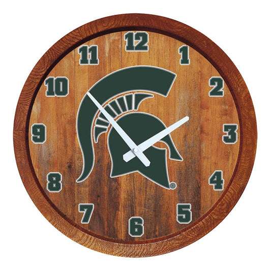Michigan State Spartans: "Faux" Barrel Top Wall Clock - The Fan-Brand
