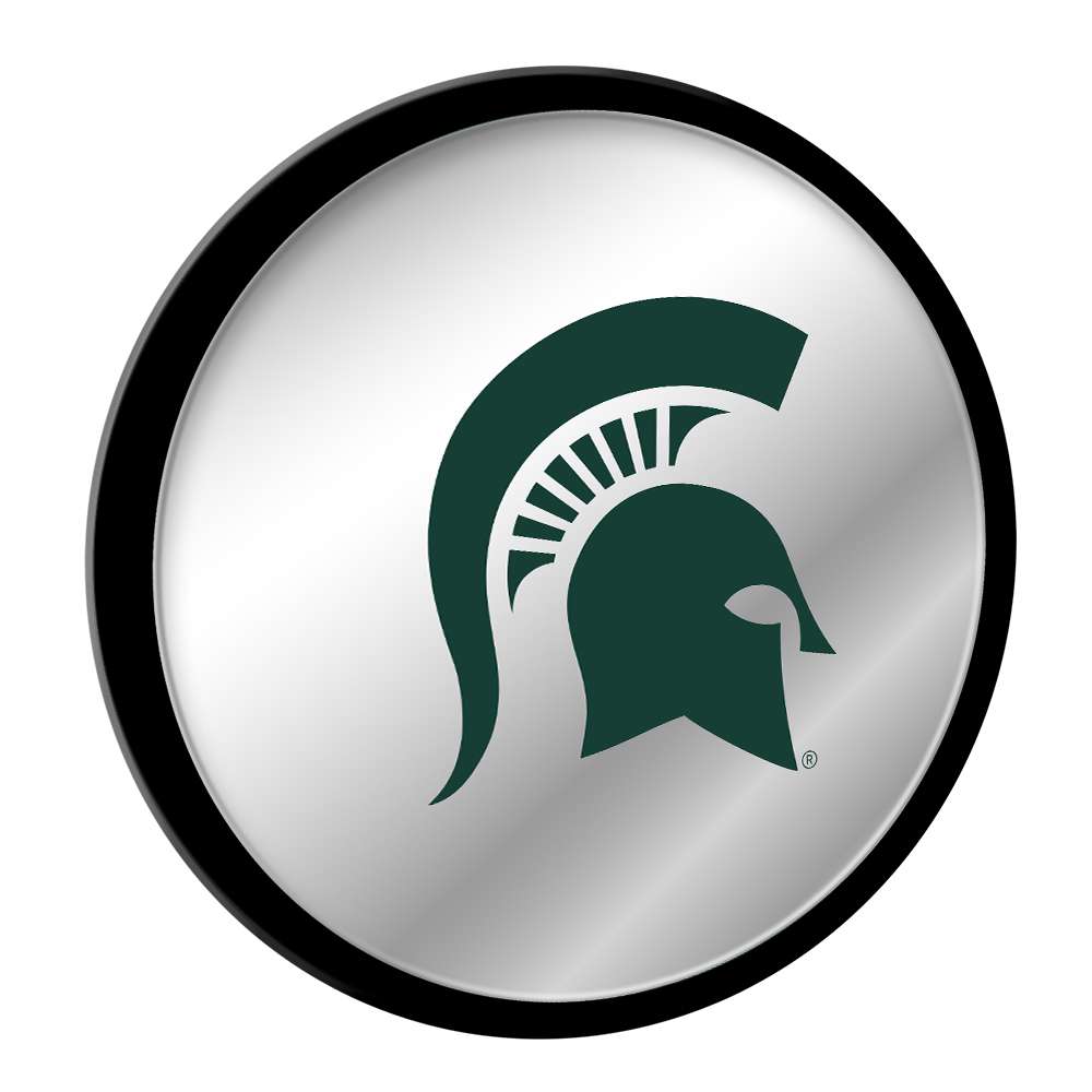 Michigan State Spartans: Helmet - Modern Disc Mirrored Wall Sign - The Fan-Brand
