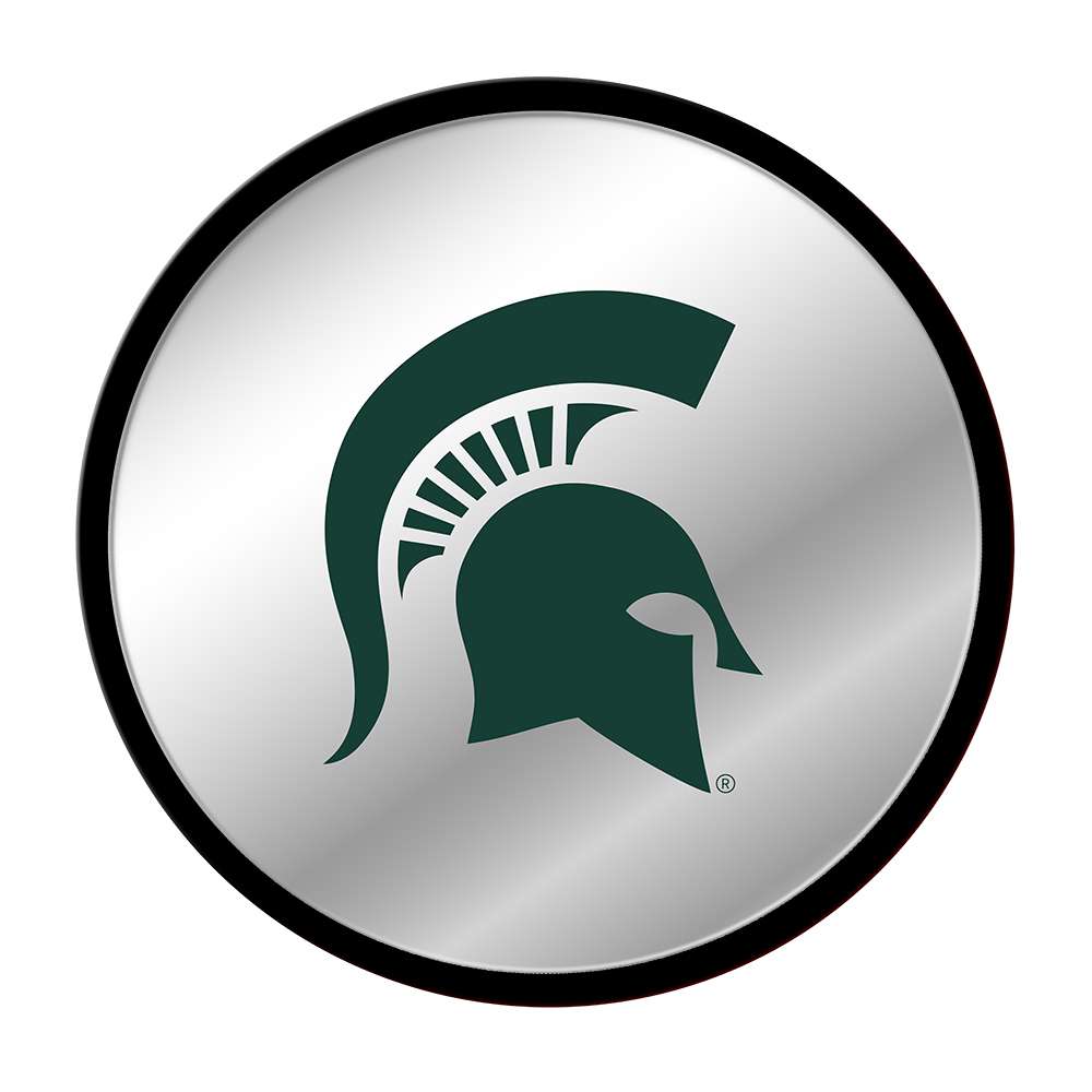 Michigan State Spartans: Helmet - Modern Disc Mirrored Wall Sign - The Fan-Brand