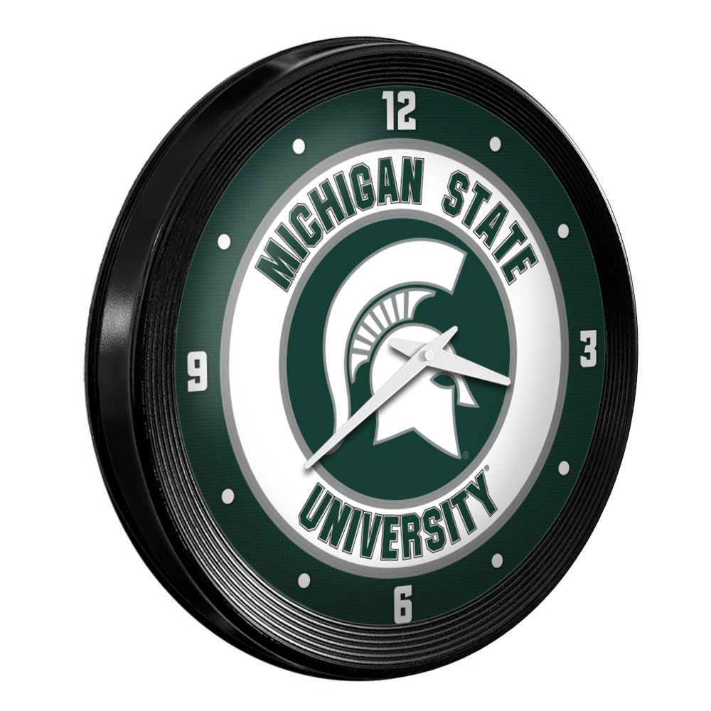 Michigan State Spartans: Ribbed Frame Wall Clock - The Fan-Brand