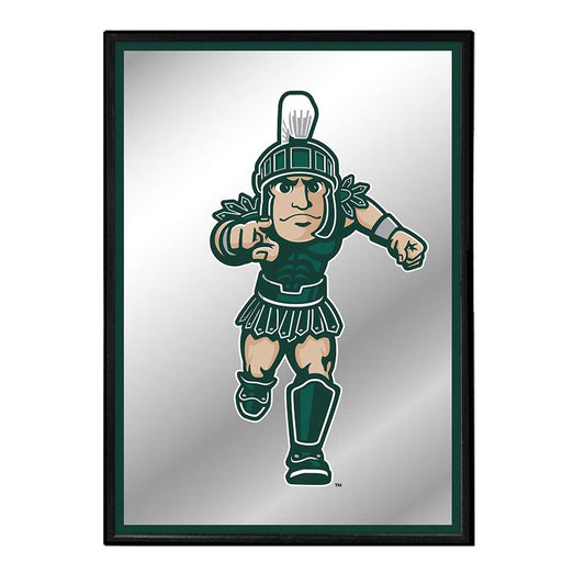Michigan State Spartans: Sparty - Framed Mirrored Wall Sign - The Fan-Brand