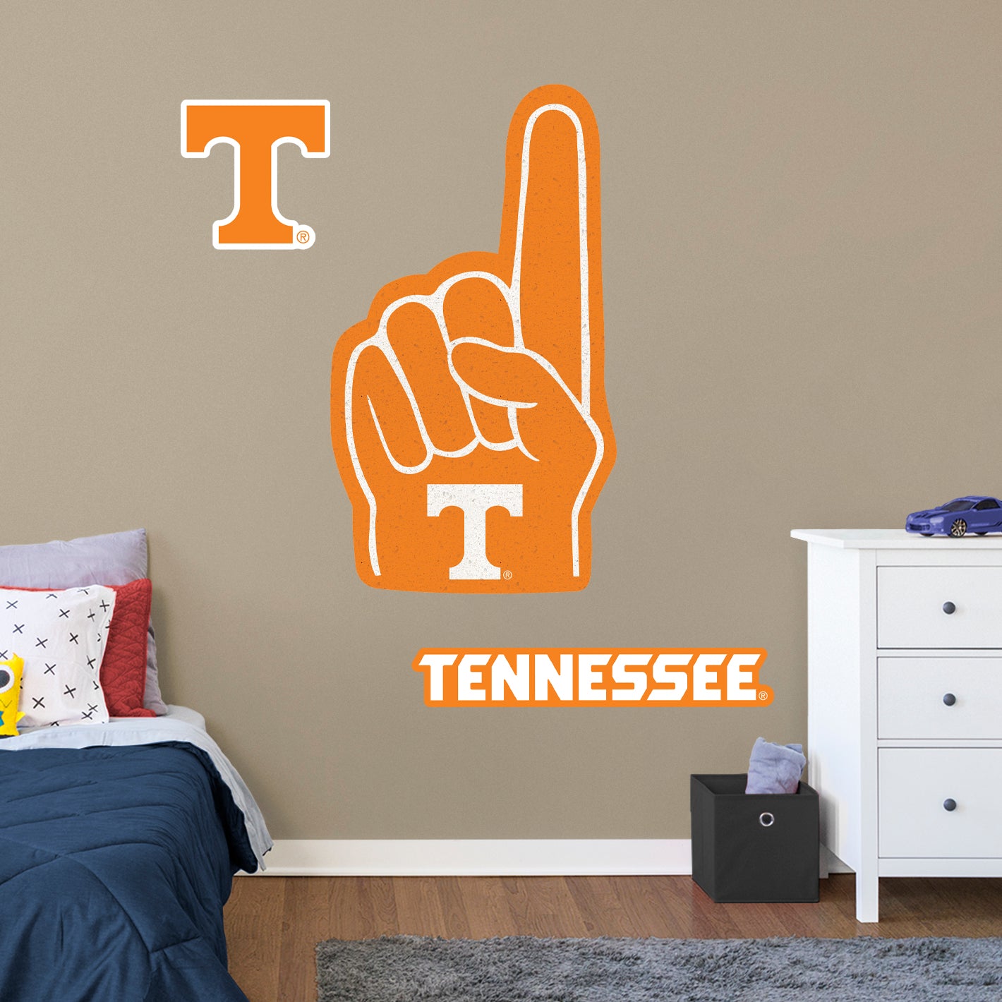 Tennessee Volunteers:    Foam Finger        - Officially Licensed NCAA Removable     Adhesive Decal