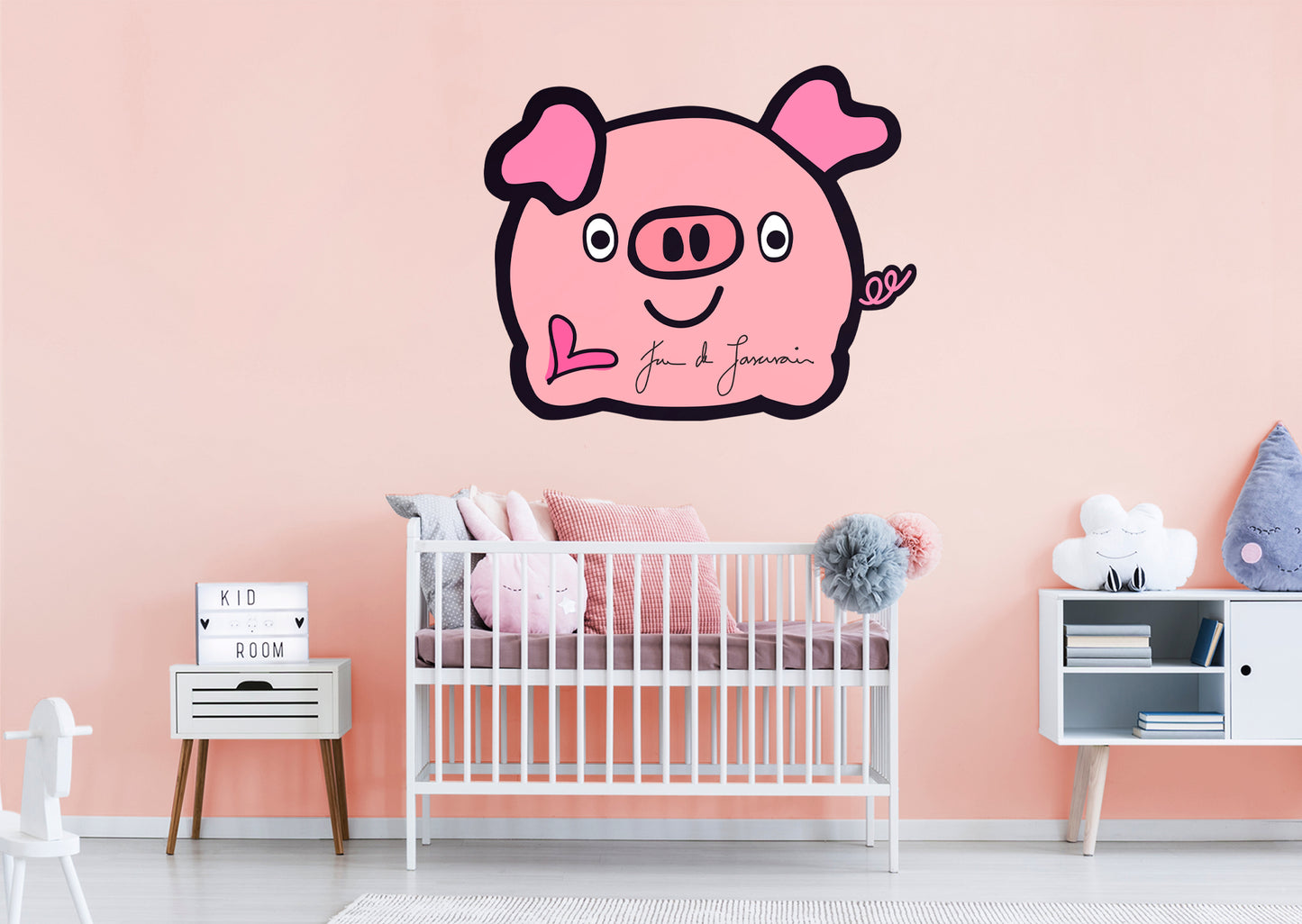 Dream Big Art:  Pig Icon        - Officially Licensed Juan de Lascurain Removable     Adhesive Decal